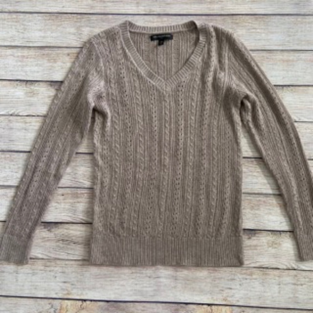 Women's Banana Republic Taupe / Beige Metallic Sweater Size XS